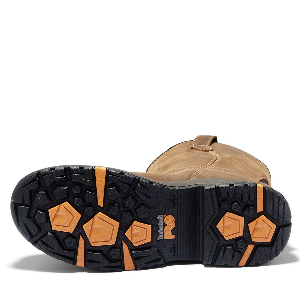 Bocanci De Muncă Timberland Barbati Maro/Negrii - Pro® Helix Hd Comp Toe Pull-On - Romania - BYRAWH1